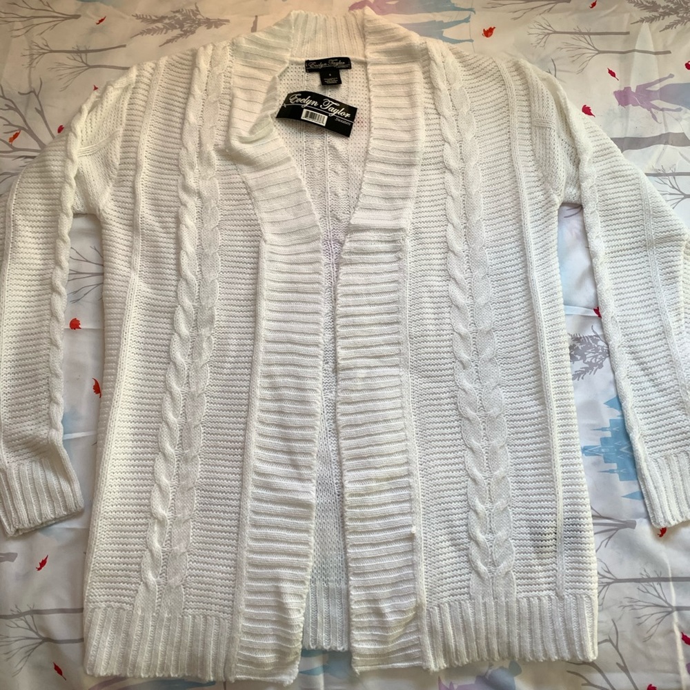 White cardigan
